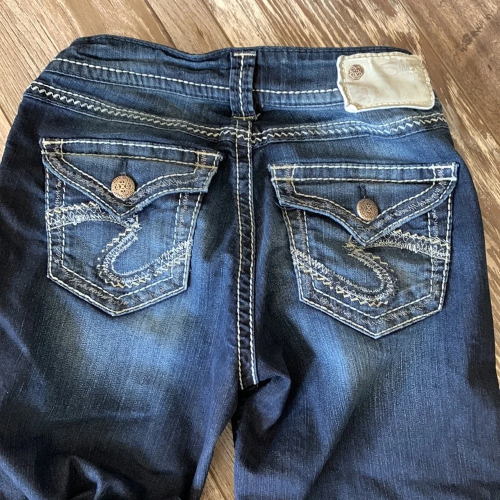 SILVER Capris faded dark blue size 26 - Picture 5 of 6